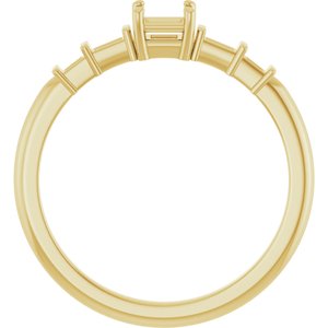 18K Yellow Gold 3.25x3.25 mm Square Ring Mounting – image 4
