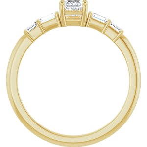 18K Yellow Gold 3.25x3.25 mm Square Ring Mounting – image 3