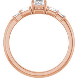 14K Rose Gold 3.25x3.25 mm Square Ring Mounting – image 3