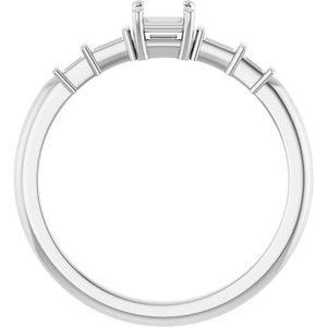 14K White Gold 3.25x3.25 mm Square Ring Mounting – image 4