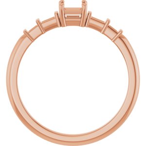 18K Rose Gold 3.25x3.25 mm Square Ring Mounting – image 4