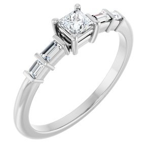 Continuum Sterling Silver 3.25x3.25 mm Square Ring Mounting