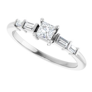 Sterling Silver 3.25x3.25 mm Square Ring Mounting – image 8