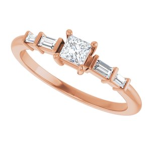 18K Rose Gold 3.25x3.25 mm Square Ring Mounting – image 8