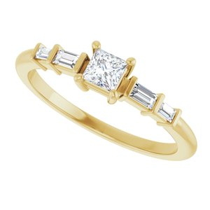 18K Yellow Gold 3.25x3.25 mm Square Ring Mounting – image 8