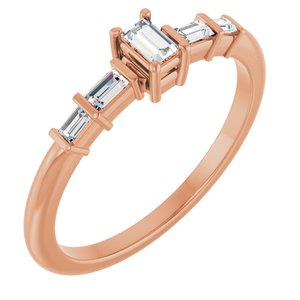 18K Rose Gold 3.25x2 mm Straight Baguette Ring Mounting