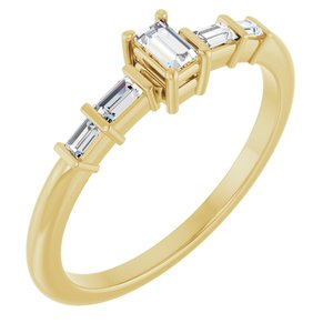 18K Yellow Gold 3.25x2 mm Straight Baguette Ring Mounting