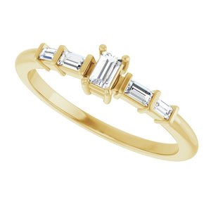18K Yellow Gold 3.25x2 mm Straight Baguette Ring Mounting – image 8