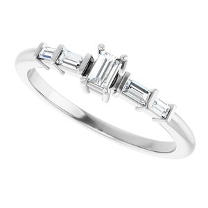 Sterling Silver 3.25x2 mm Straight Baguette Ring Mounting – image 8