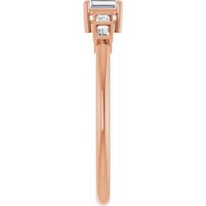 10K Rose Gold 3.25x2 mm Straight Baguette Ring Mounting – image 7