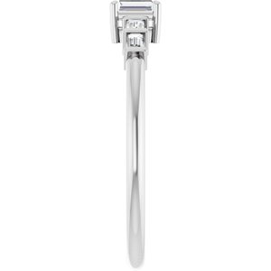 14K X1 White Gold 3.25x2 mm Straight Baguette Ring Mounting – image 7