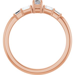 10K Rose Gold 3.25x2 mm Straight Baguette Ring Mounting – image 3