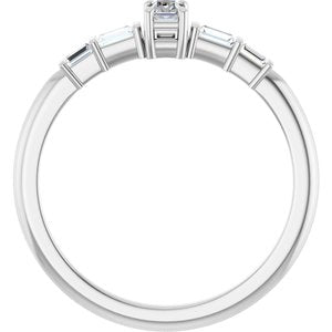 10K White Gold 3.25x2 mm Straight Baguette Ring Mounting – image 3