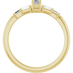 18K Yellow Gold 3.25x2 mm Straight Baguette Ring Mounting – image 3