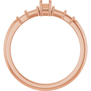 10K Rose Gold 3.25x2 mm Straight Baguette Ring Mounting – image 4