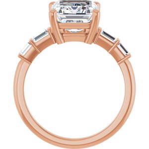 10K Rose Gold 10x8 mm Emerald Ring Mounting – image 3