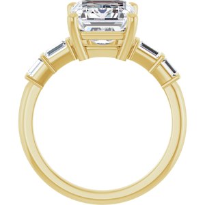 14K Yellow Gold 10x8 mm Emerald Ring Mounting – image 3