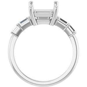 14K White Gold 10x8 mm Emerald 1/4 CTW Lab-Grown Diamond Semi-Set Ring – image 4