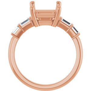 14K Rose Gold 10x8 mm Emerald 1/4 CTW Lab-Grown Diamond Semi-Set Ring – image 4
