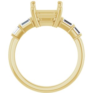14K Yellow Gold 10x8 mm Emerald 1/4 CTW Lab-Grown Diamond Semi-Set Ring – image 4