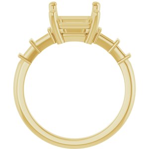 18K Yellow Gold 10x8 mm Emerald Ring Mounting – image 4