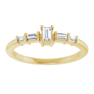 14K Yellow Gold 3.25x2 mm Straight Baguette Ring Mounting – image 5