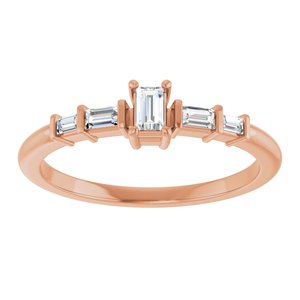 14K Rose Gold 3.25x2 mm Straight Baguette Ring Mounting – image 5