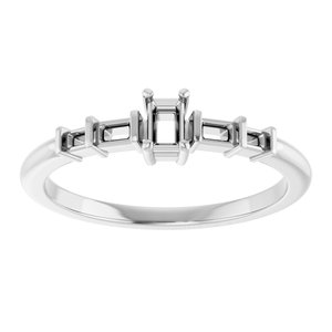 Sterling Silver 3.25x2 mm Straight Baguette Ring Mounting – image 6