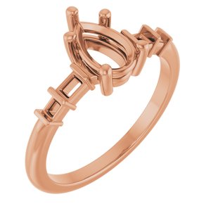 10K Rose Gold 8x5 mm Pear Ring Mounting – image 2