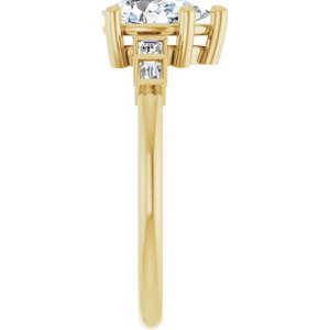14K Yellow Gold 8x5 mm Pear Ring Mounting – image 7