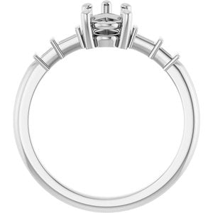 14K X1 White Gold 8x5 mm Pear Ring Mounting – image 4