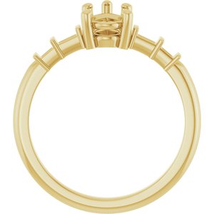 18K Yellow Gold 8x5 mm Pear Ring Mounting – image 4