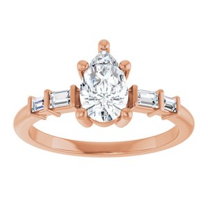 10K Rose Gold 8x5 mm Pear Ring Mounting – image 5