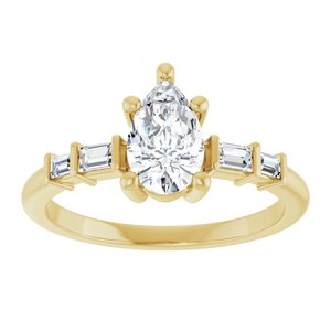 10K Yellow Gold 8x5 mm Pear Ring Mounting – image 5