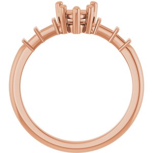 10K Rose Gold 5.5x5.5 mm Heart Ring Mounting – image 4