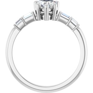 10K White Gold 5.5x5.5 mm Heart Ring Mounting – image 3