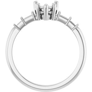 18K White Gold 5.5x5.5 mm Heart Ring Mounting – image 4