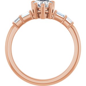 18K Rose Gold 5.5x5.5 mm Heart Ring Mounting – image 3