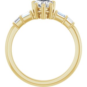 10K Yellow Gold 5.5x5.5 mm Heart Ring Mounting – image 3