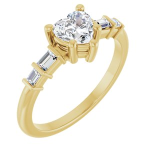 18K Yellow Gold 5.5x5.5 mm Heart Ring Mounting