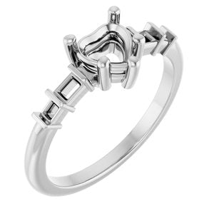 Continuum Sterling Silver 5.5x5.5 mm Heart Ring Mounting – image 2
