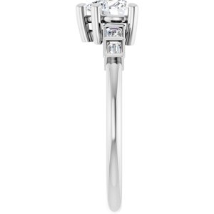 14K White Gold 5.5x5.5 mm Heart Ring Mounting – image 7