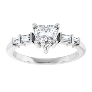 10K White Gold 5.5x5.5 mm Heart Ring Mounting – image 5