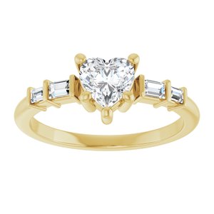 18K Yellow Gold 5.5x5.5 mm Heart Ring Mounting – image 5