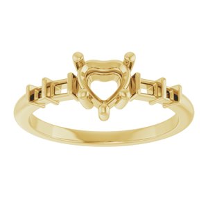 10K Yellow Gold 5.5x5.5 mm Heart Ring Mounting – image 6