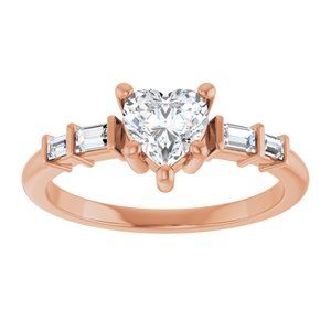 18K Rose Gold 5.5x5.5 mm Heart Ring Mounting – image 5