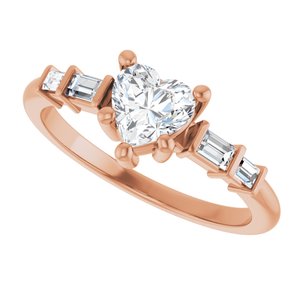 10K Rose Gold 5.5x5.5 mm Heart Ring Mounting – image 8