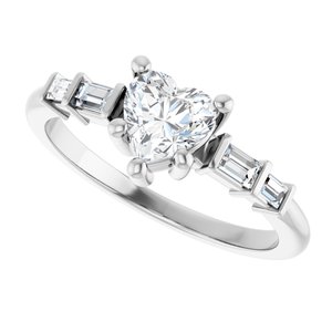 10K White Gold 5.5x5.5 mm Heart Ring Mounting – image 8