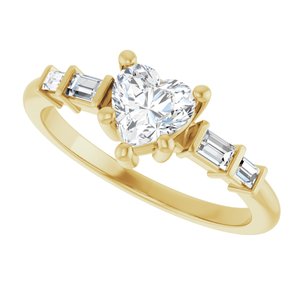 18K Yellow Gold 5.5x5.5 mm Heart Ring Mounting – image 8