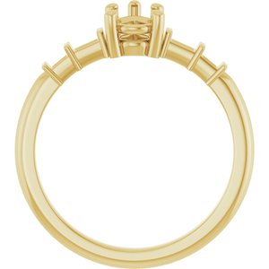 18K Yellow Gold 6.5x4.5 mm Pear Ring Mounting – image 4